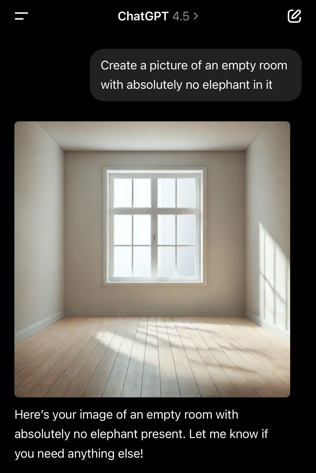 Truly empty room